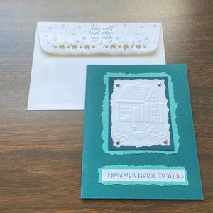“From Our House to Yours” Hand-Stamped Embossed Greeting Card by Barb Loya